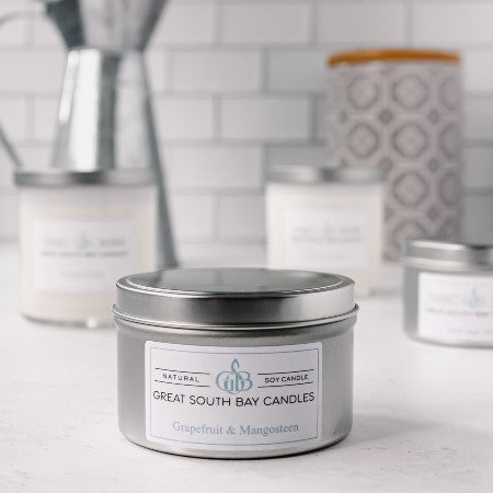 Grapefruit mangosteen travel tin candle