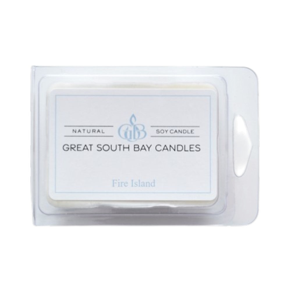 Fire Island beach scented wax melts on a white background.
