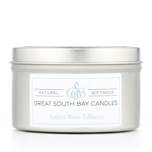 Amber Rose Tobacco scented 6oz. travel candle.