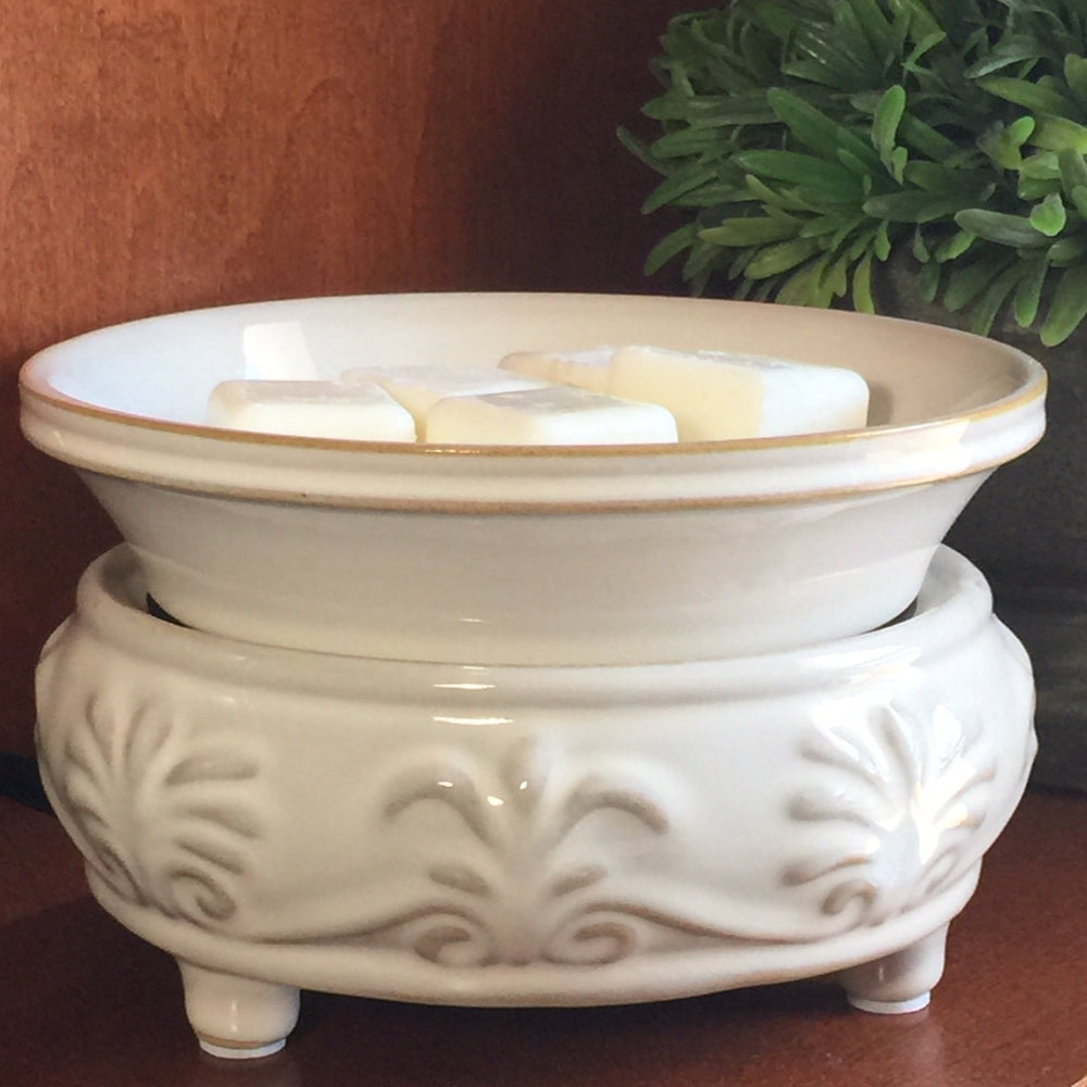 Sandstone beige candle wax warmer lifestyle photo