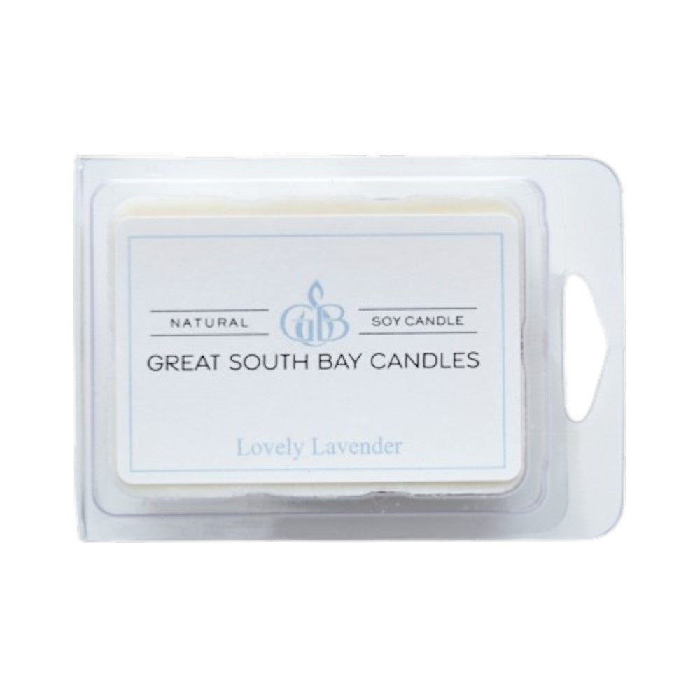 Great South Bay Candles Lovely Lavender wax melt package on a white background.