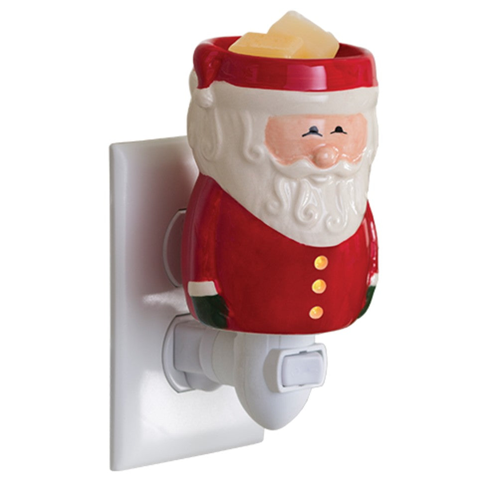 Santa Claus plug in candle warmer on a white background.