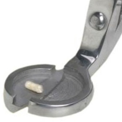 Silver stainless steal wick trimming tool for use on all candle types.