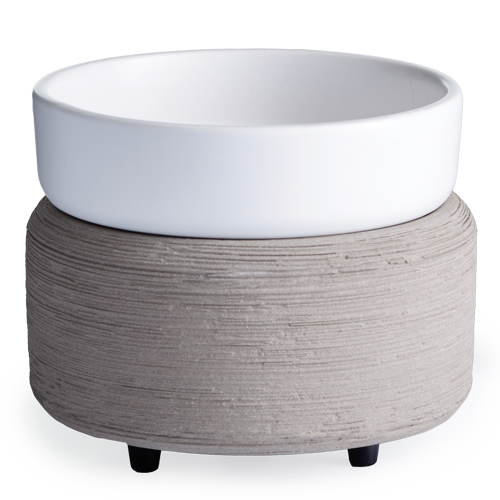 grey textured tabletop pluggable candle wax warmer